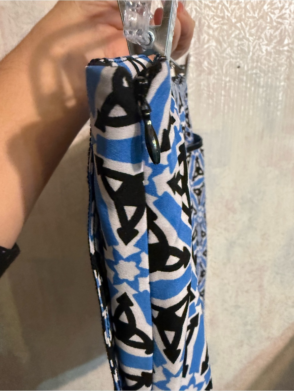 Golftini Blue Geometric Print Side Zip 2 Side Pockets, Back Pocket Skort, Golf 6 - Picture 5 of 10